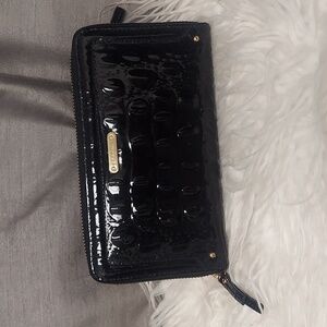 BRAHMIN Patent Black Croc-Embossed Wallet